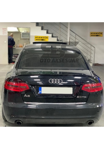 Audi A6 Bagaj Üstü Slim Spoiler Piano Black Parlak Siyah (Sts Oto Aksesuar)