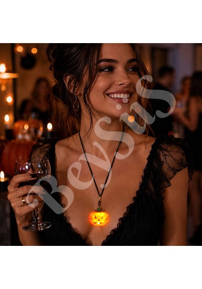 Beysüs Halloween Işıklı Bal Kabağı Kolye Tüm Yaşlar