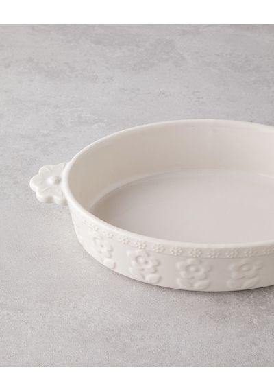 English Home Soft Bloom Stoneware Fırın Kabı 28 Cm Krem Krem