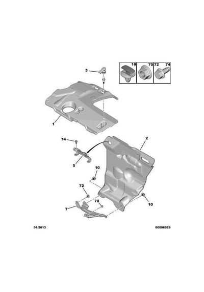 Peugeot Citroen Euro 5 Motor Üst Koruma Kapağı Logosuz 0137f9 50348149