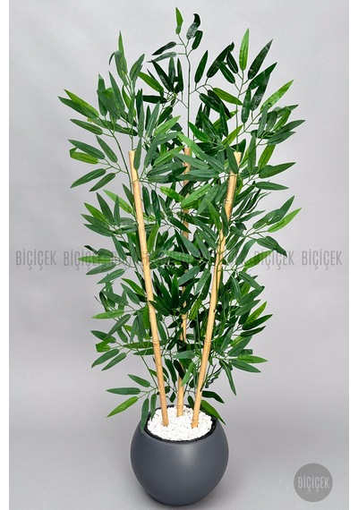 125cm Yapay Bambu Ağacı Küre Saksıda H