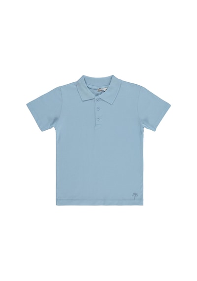 Civil Boys Palmiye Nakışlı Polo Yaka 10-13 Yaş Tişört - Mavi