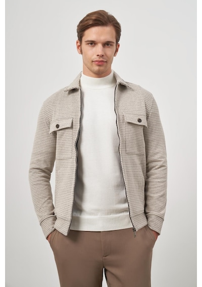 İmza Bej Örme Bebe Yaka Kendinden Desenli Yırtmaçsız Astarsız Slim Fit Classic Mont 1007245158 Bej İmza Bej Örme Bebe Yaka Kendinden Desenli Yırtmaçsız Astarsız Slim Fit Classic Mont 1007245158 Bej