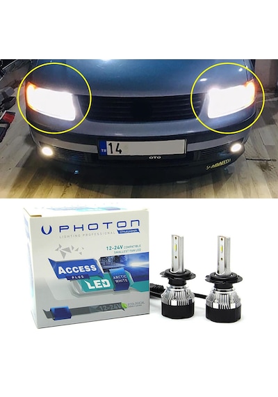 Vw Passat B5 Led Xenon Kısa Far Ampulü H7 Access Yeni Seri Beyaz 1997-2001