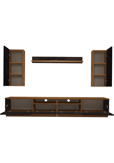 Decoraktiv Trendstyle 5220d Mdf Tv Ünitesi Tv Sehpası Ceviz - Siyah Mermer