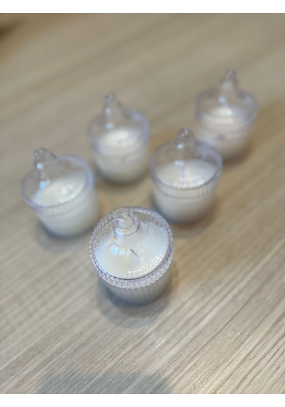 Bernami Mumluk Şamdanpinterest Hediyelik Mum 5 Li Set Mika Kutuda, Kapaklı Diğer