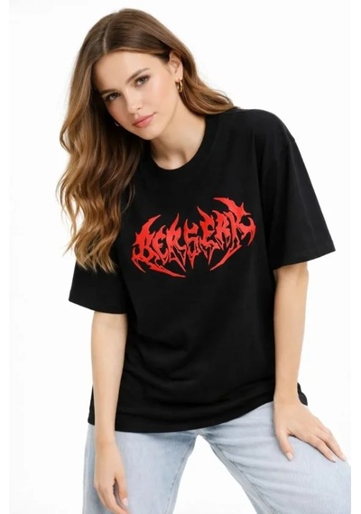 De'charme Baskılı T-shirt Yazlık Kısa Kol Bisiklet Yaka Rahat Kalıp Tişört - Siyah