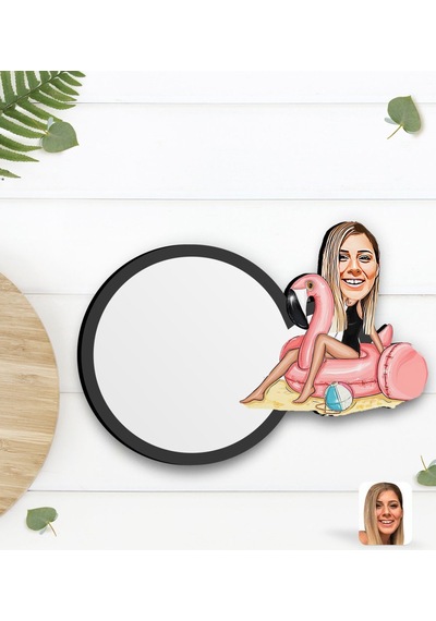 Kişiye Özel Tatil Karikatürlü Ahşap Bardak Altlığı-1