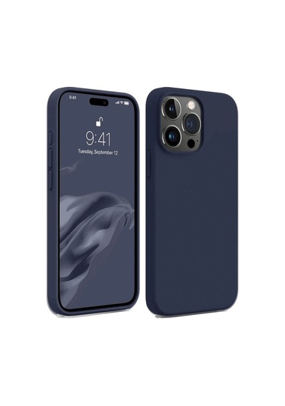 Apple iPhone Uyumlu  15 Pro Kılıf First Silikon -  Lacivert
