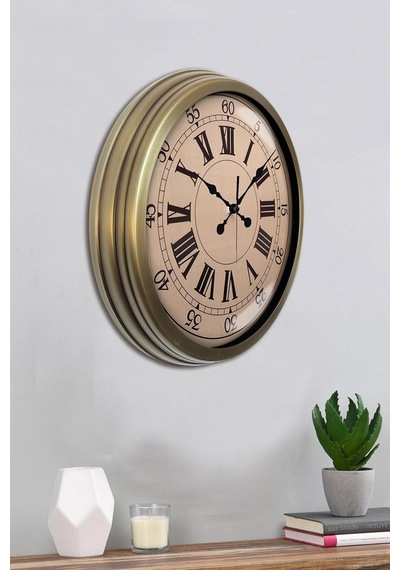 Nostalji Stil 40 Cm Metal Eskitme Duvar Saati