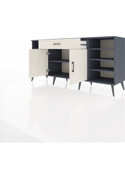 Hyperion Konsol 7 Raflı Tek Çekmeceli 2 Kapaklı 176x44x83 Antrasit-aytaşı Aytaşı Hyperion Konsol 7 Raflı Tek Çekmeceli 2 Kapaklı 176x44x83 Antrasit-aytaşı Aytaşı