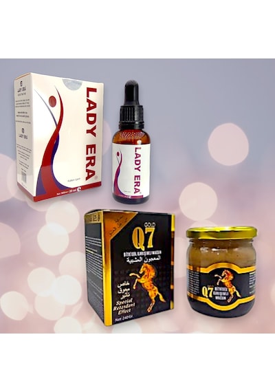 Q7 Gold Ballı Bitkisel Karışımlı Macun 50 Gram + Lady E.r.a 30 Ml Bayan D.e.stek.leyici Damla
