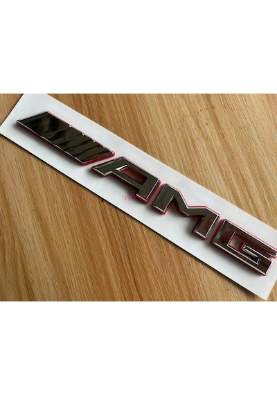 Özel Tasarım Amg Krom Dışı Kırmızı Şeritli Bagaj Yazısı Arması Logosu 3m 3d Abs Mercedes E