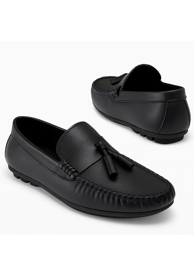 Growish Gr0297 Hakiki Yumuşak Deri Saraçlı Esnek Tam Bükülebilir Püsküllü Loafer Babet Ayakkabı Siyah Growish Gr0297 Hakiki Yumuşak Deri Saraçlı Esnek Tam Bükülebilir Püsküllü Loafer Babet Ayakkabı Siyah