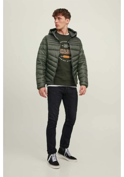 Jack & Jones Erkek Şişme Puffer Kapüşonlu Mont - 12211785 001