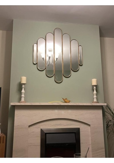 Tr 73x80 Konsol Aynası/lüks Ayna/dekor Aynası/salon Aynası/çerçeveli Duvar Aynası Gold 70 X 80 Diğer