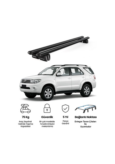 Pençe Toyota Hilux 2006-2015 Uyumlu Siyah Ara Atkı 109cm Port Bagaj Tavan Barı