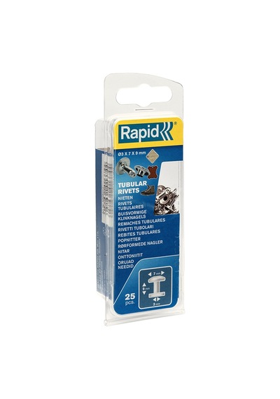Rapid 5000414 Boru Perçin 7x3x9mm Çap 7x3 25 Adet Çok Renkli