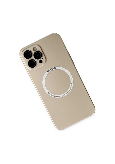 Durukar Apple iPhone Uyumlu 12 Pro Kılıf Jack Magneticsafe Lens Silikon - Gold