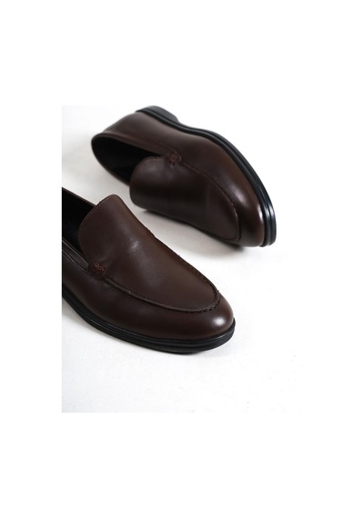 Mubiano Hakiki Deri 22103d-k Kahve İnce Taban Erkek Loafer Kahve