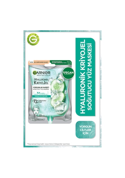 2 Adet Garnier Hyaluronik Kriyojel Yorgunluk Karşıtı Soğutucu Yüz Maskesi