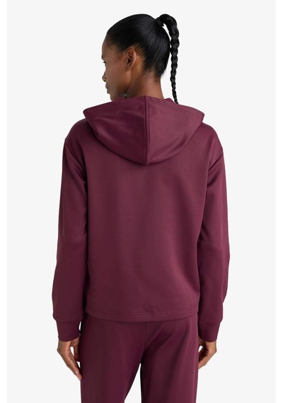 Defacto Defactofit Standart Fit Kapüşonlu Baskılı Sporcu Sweatshirt F1690ax25wnbr171 Bordo