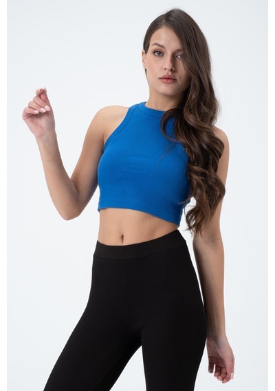 Quhox Kadın Kaşkorse Crop Atlet Saks