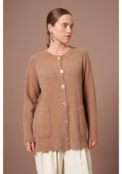 Ftz Women Kadın Angora Hırka Bisküvi 25259 Bisküvi