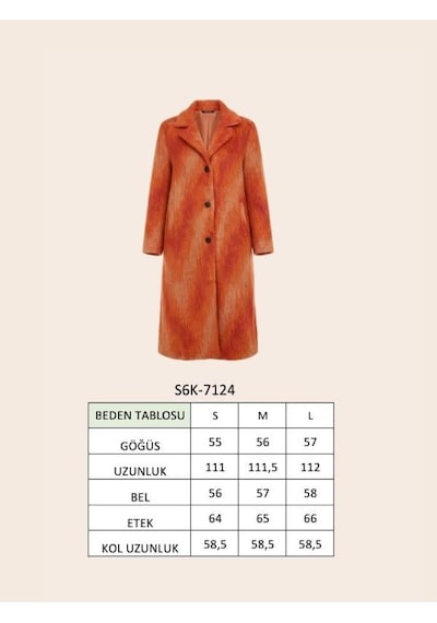 Zebra Desenli Kaşe Kaban 7124 Gri