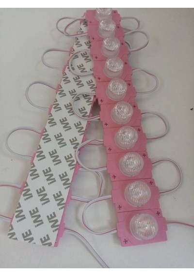 12 Volt 1.5 Watt Tek Mercekli Modül Led Pembe (10 Adet)
