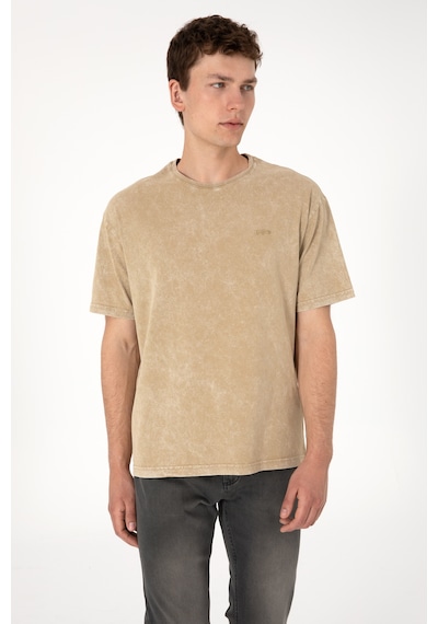 U.S. Polo Assn. Erkek Comfort Fit Bisiklet Yaka Haki Yıkamalı Tişört 50306878-VR027