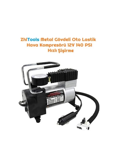 Zhltools Metal Gövdeli Oto Lastik Hava Kompresörü 12v 140 Psı Hızlı Şişirme