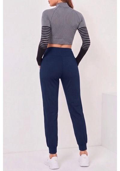 Genius Store Kadın Jogger Eşofman Esnek Yüksek Bel Jogger Eşofman Altı Kadın-jgrtyt Lacivert