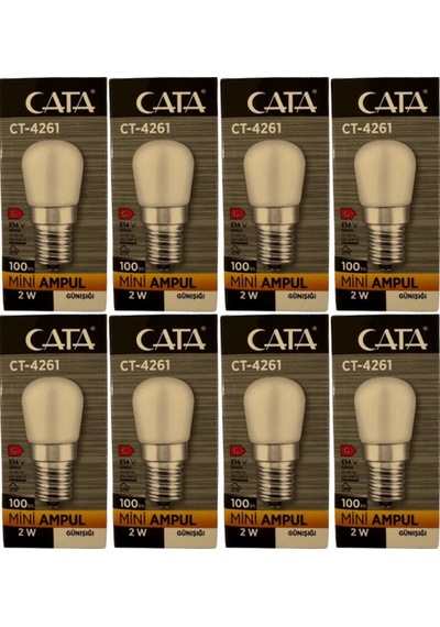 Cata Ct-4261 2w 3200k Günışığı E14 Duylu Mini Led Ampul 8 Adet