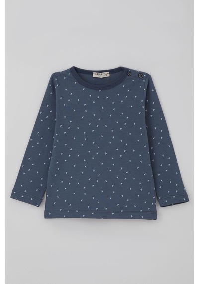 Breeze Erkek Bebek Pijama Takımı Minik Üçgenler Desenli 9 Ay-3 Yaş, Füme Füme