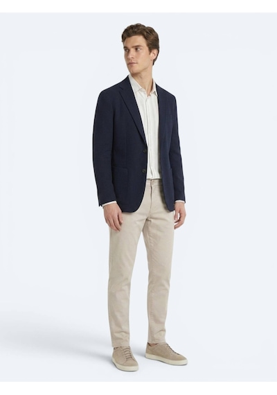 Kip Lacivert Çizgili Comfort Fit Ceket