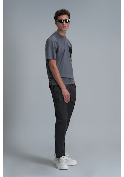 Lufian Lıam Modern Grafik T- Shirt Gri Gri 111020209100150 Gri