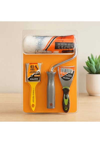 Jenerik 3 Parça Boyacı Seti - Spatula, Kestirme Fırça, 20 Cm Boya Rulo