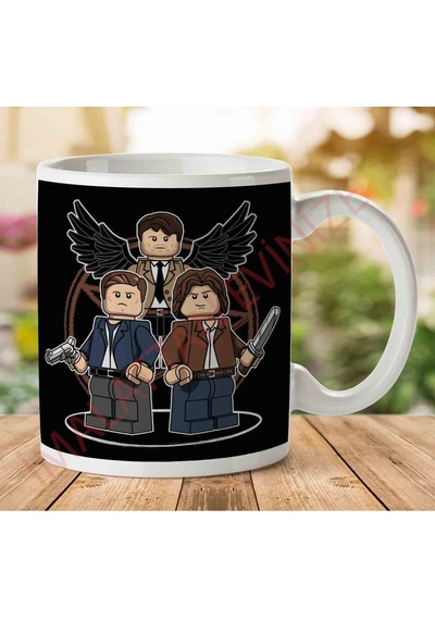 1-1570 Mini Hunters Supernatural Lego Sam Dean And Castieljpeg İki Tarafı Baskılı Kupa Bardak.jpg Çok Renkli