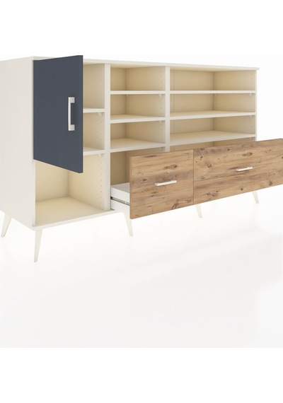 Hyperion Konsol 8 Raflı 2 Çekmeceli Tek Kapaklı 176x44x99 Aytaşı Aytaşı-antrasit/çam Hyperion Konsol 8 Raflı 2 Çekmeceli Tek Kapaklı 176x44x99 Aytaşı Aytaşı-antrasit/çam