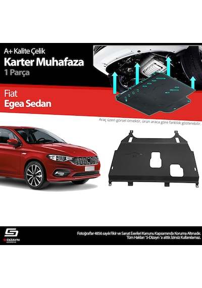 S-dizayn Fiat Egea Hb Çelik Karter Muhafaza Koruma 2015 Üzeri A+ Kalite