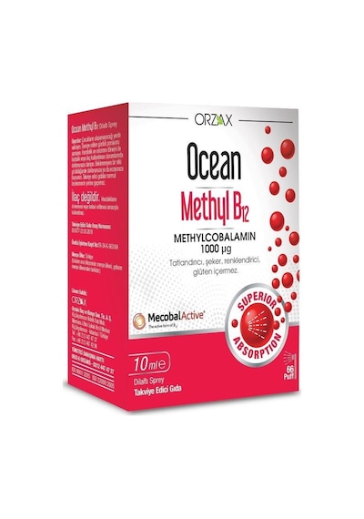 Ocean Methyl B12 Sprey - Methylcobalamin Dil Altı Spreyi 1000 Mcg 10ml