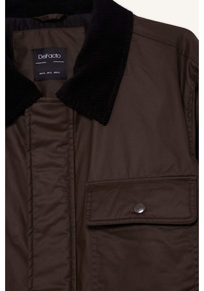 Defacto Relax Fit Rahat Kalıp Polo Yaka Kadife Yakalı İç Cep Detaylı Mevsimlik Mont F4946ax25wnbn305 Kahve