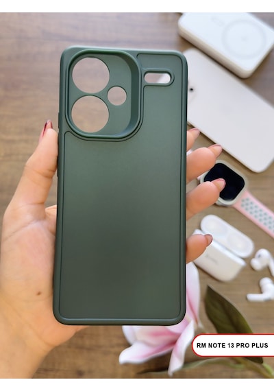 Redmi Note 13 Pro Plus Uyumlu Kamera Korumalı Darbeye Dayanıklı Renk Atmayan Keep Silikon Kılıf Haki