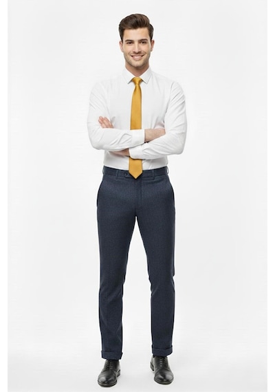 Presto Erkek Slimfit Armürlü Pantolon Koyu Lacivert 3193-200 Lacivert