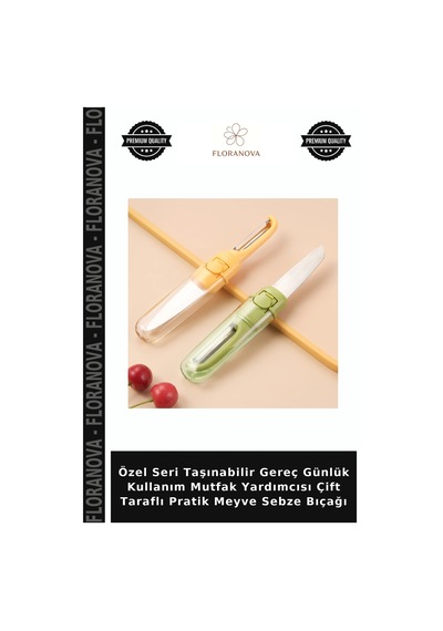 Özel Seri Taşınabilir Gereç Günlük Kullanım Mutfak Yardımcısı Çift Taraflı Pratik Meyve Sebze Bıçağı Çok Renkli