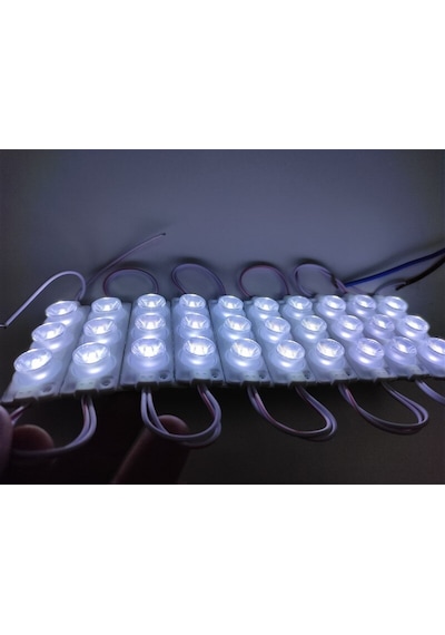 Carub Camlı Parmak Led Lamba Beyaz 12 Volt Su Geçirmez 10.Lu 3M