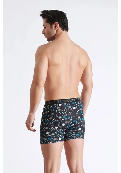 Hepsine Rakip 5li Erkek Boxer Desenli Likralı Pamuklu İç Çamaşırı KARIŞIK