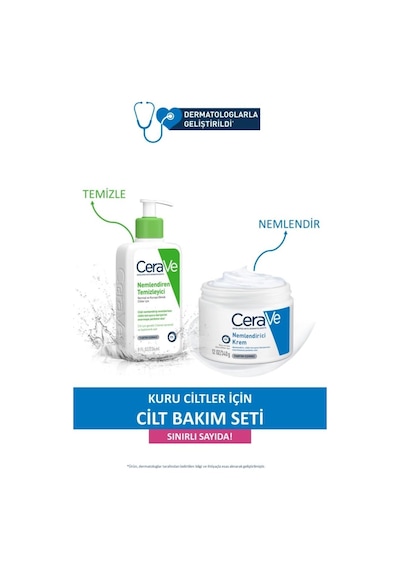 Cerave Nemlendirici Bakım Kremi 340 G + Nemlendirici Yüz Yıkama Jeli 236 ML