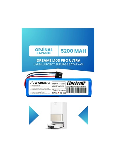 Dreame L10s Pro Ultra Uyumlu Batarya 5200mah Robot Süpürge Bataryası Drel10spu